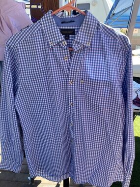 Mason james Blue and Purple Gingham Button-Down Shirt